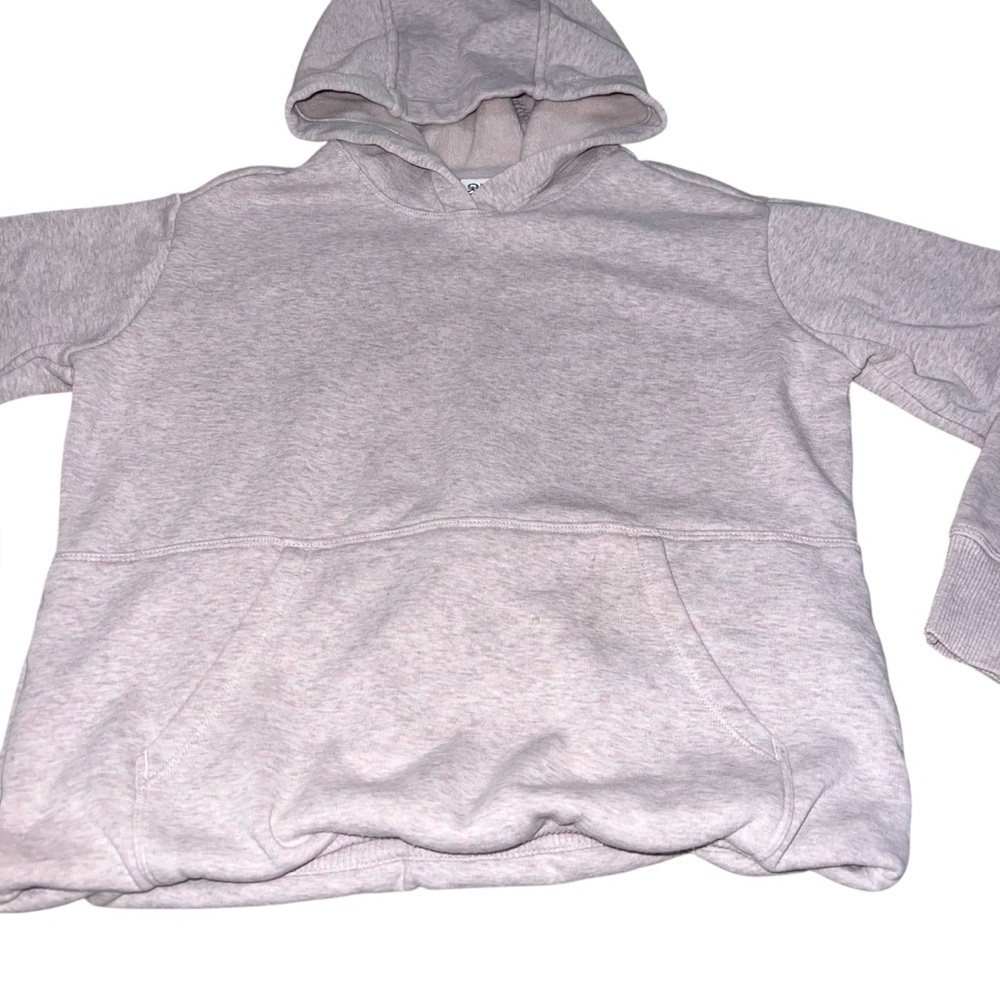 EUC Athleta Girl Crazy Cozy Chill Hoodie Heather Pink Lavender Medium 8-10 Comfy